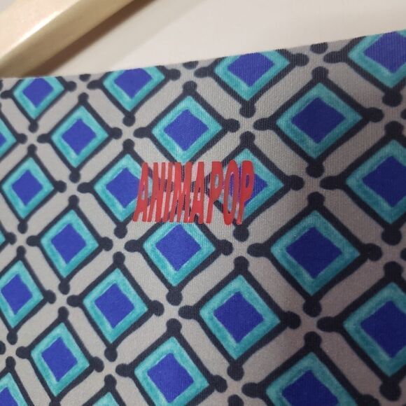 Animapop XS Small Long Sleeve Blue Print Asymmetrical Neckline Reversible Dress - Picture 4 of 16